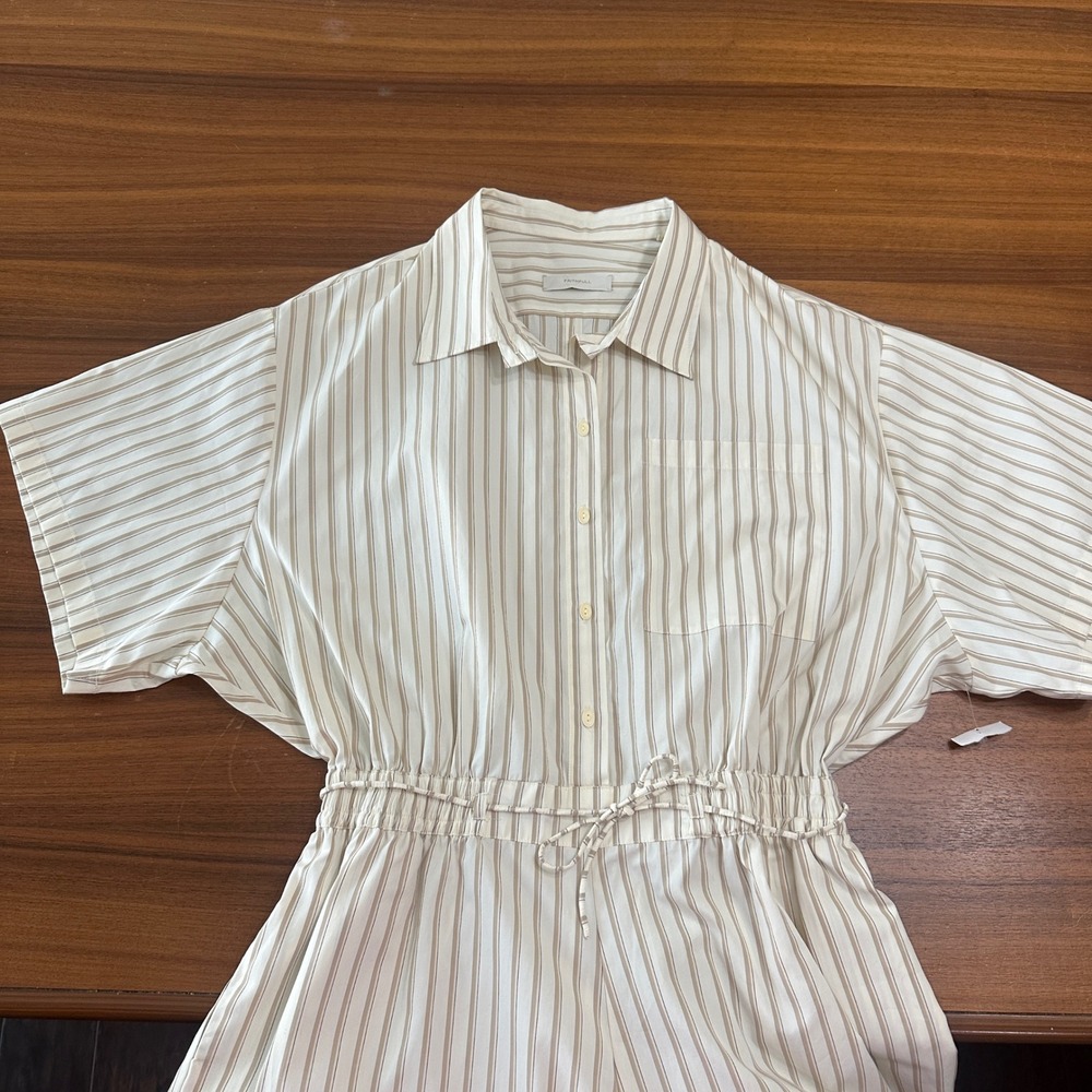 Faithfull the Brand Faia Playsuit Romper Butter Stripe 10, Minimalist Relaxed - Picture 6 of 16